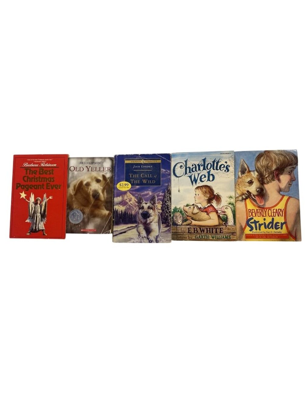 Set Of 5 Classic Childrens Books: The Best Christmas Pageant Ever Old Yeller The